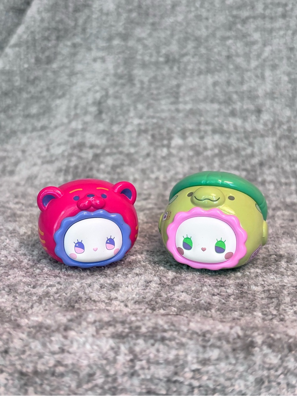 Emma Ocean Bubble Beans series | Backy Turtles and Pink Tiger mini bean figures